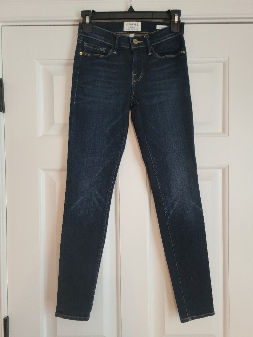 Frame Denim Women's Sz 26 Le Skinny de Jeanne Norris Blue Ankle Jeans Stretchy